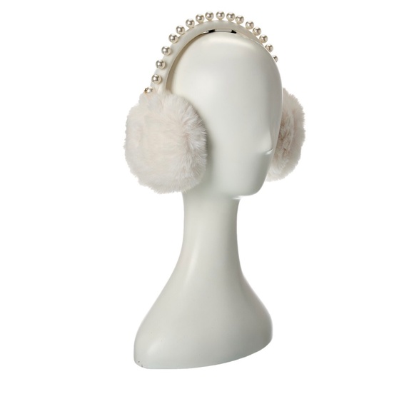 Kate Spade New York Pearl Embellished Earmuffs in Cream - New - SAVE $20 OFF - Picture 1 of 4